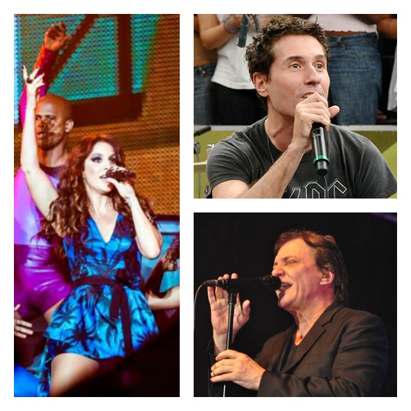 Ivete, Dinho e Fábio Jr Créditos: Divulgação/rockinrio.com/rio/TV Globo e Nando Chiappetta/DP/D.A Press