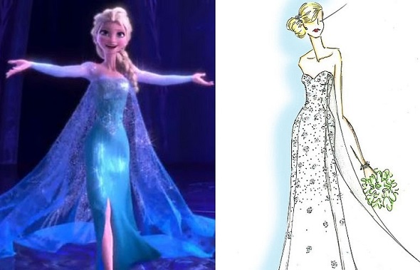 Grife cria vestido de noiva inspirado na princesa Elsa, de Frozen