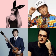Ariana Grande, Paul McCartney, John Mayer e Bruno Mars fazem shows no Brasil