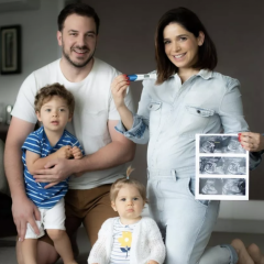 A atriz Sabrina Petraglia anuncia espera do terceiro filho