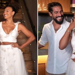 Sheron Menezzes e Saulo Bernard se casam após 10 anos de relacionamento