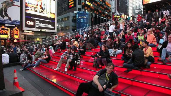 A arquibancada do Times Square