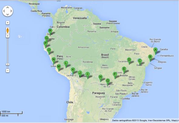 Rota dos pernambucanos. Crédito: Google maps