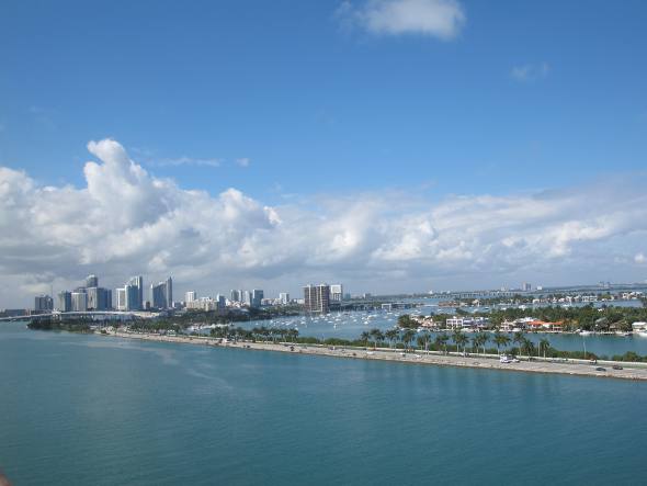 Vista na chegada a Miami