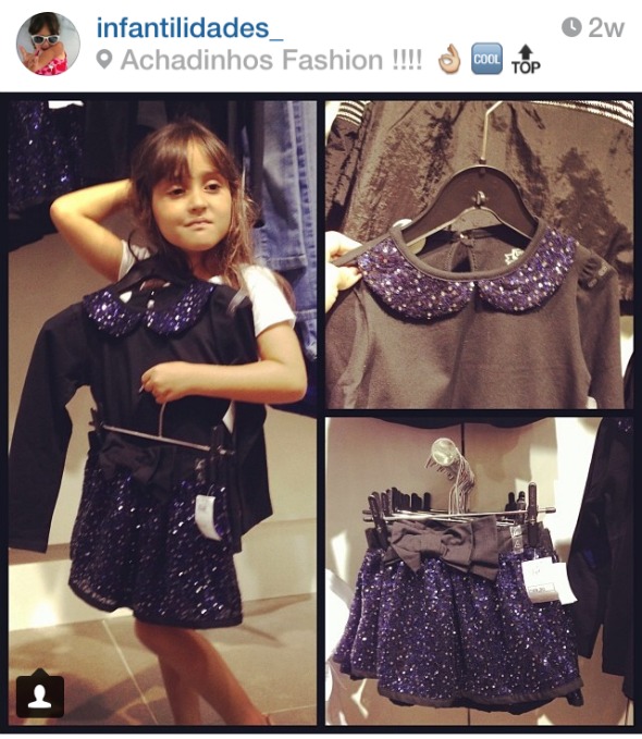 Os achadinhos fashion de Laurinha. Um arraso !!. Crédito: Reprodução @infantilidades
