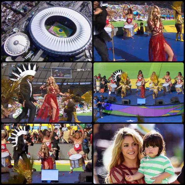 Cantora foi uma das atrações do encerramento da Copa do Mundo no Brasil. Crédito: Reprodução fanpage Shakira. 