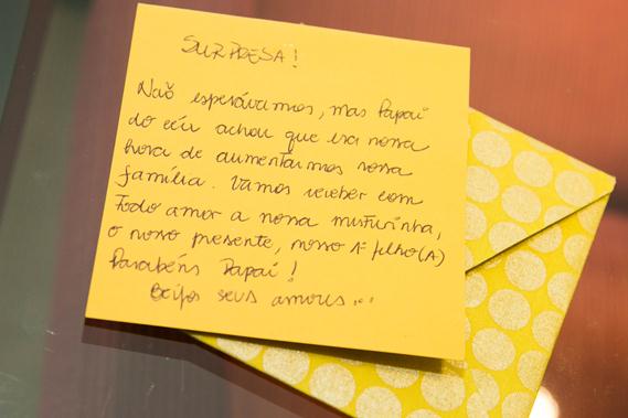 Bilhetinho sobre a cama contava a novidade para o papai. Crédito: Tatiana Sotero / DP / D.A Press