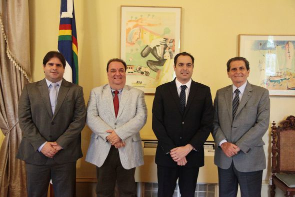 Vinícius Labanca, Gino Albanez, Paulo Câmara - Crédito: Roberto Pereira/SEI