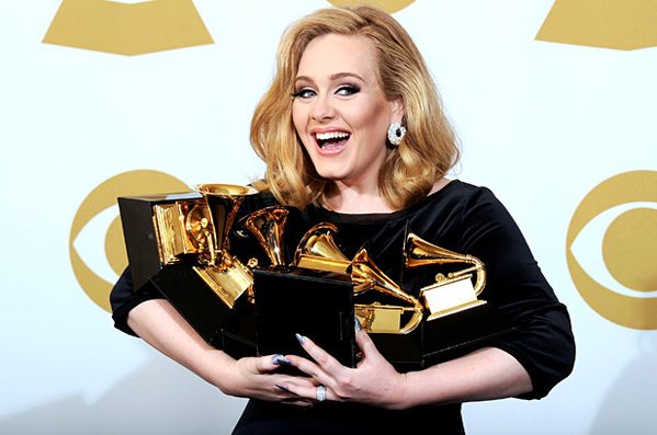Adele ganhou 6 Grammys em 2012 - Crédito: Reprodução/Twitter