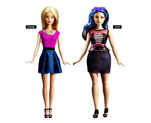 A Barbie Original e a Barbie Curvy - Crédito: Reprodução/Mattel