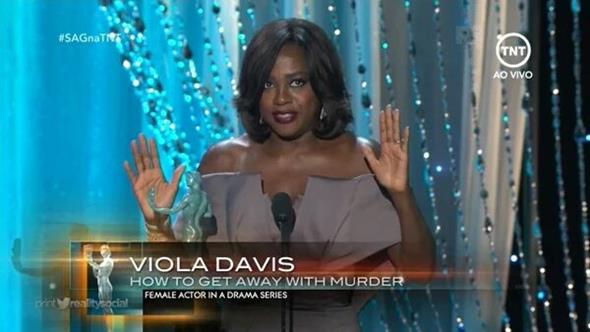 A atriz Viola Davis venceu a categoria de Melhor Atriz em Série Dramática - Crédito: Reprodução/Twitter
