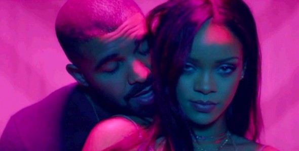 Rihanna com o rapper Drake - Crédito: Reprodução/Twitter