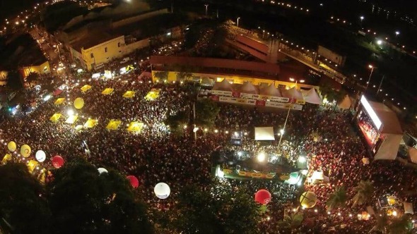 Vista aérea da edição 2015 do Forrozão do Galo. Crédito: Divulgação do evento