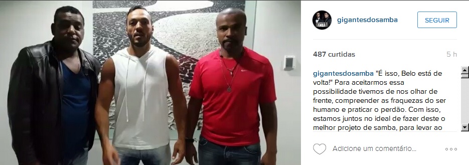 Vídeo publicado na página do grupo confirma volta de Belo - Crédito: Reprodução/Instagram