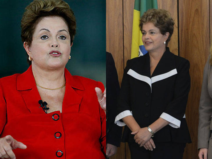 Dilma Rousseff antes e depois do regime/Divulgação