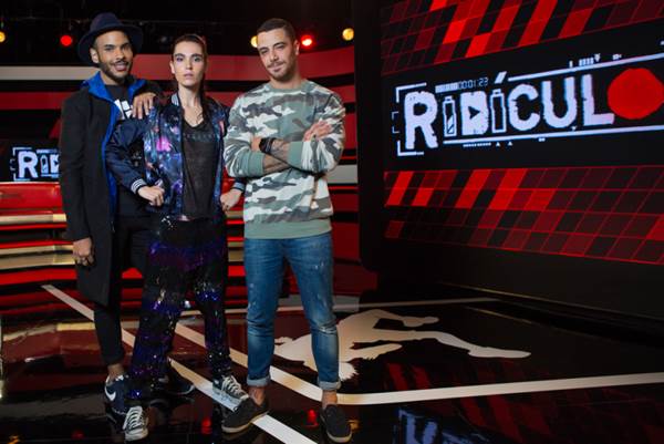 Hugo Gloss, Ellen Milgrau e Felipe Titto são os apresentadores do Ridículos - Crédito: MTV/Divulgação