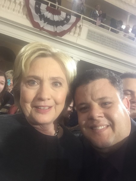 Hillary Clinton e Dário Galvão - Crédito: Arquivo pessoal