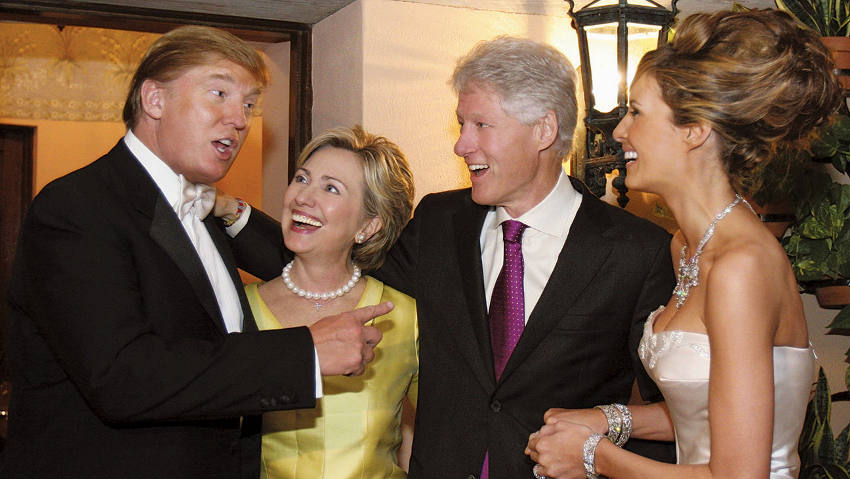 Casais Donald Trum e Bill Clinton/Reprodução