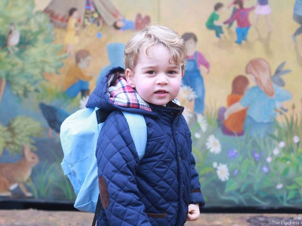 O principe George em seu primeiro dia na creche em Norfolk - Crédito: The Dutchess of Cambridge/Divulgação/Reprodução