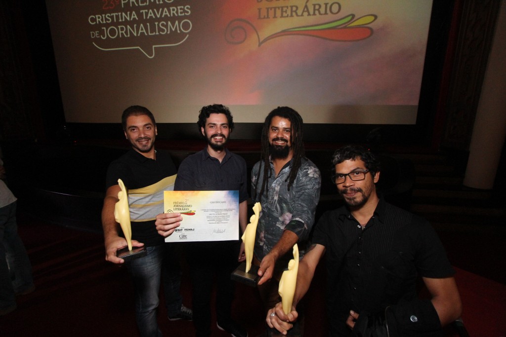 Os vencedores Wagner Oliveira, João Pascoal, Peu Ricardo e Greg. - Crédito: Roberto Ramos/DP
