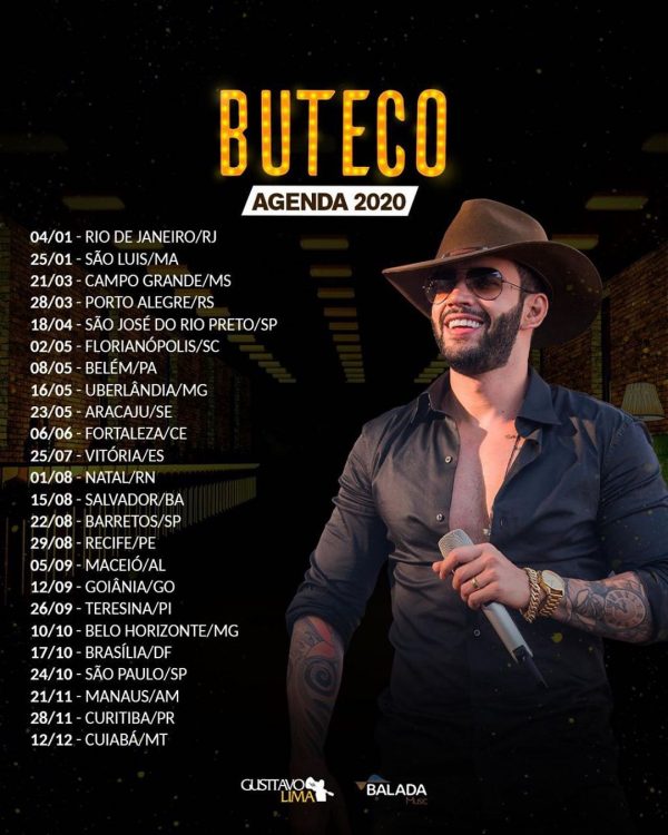 Gusttavo Lima divulga data do show 'Buteco' no Recife em 2020 João